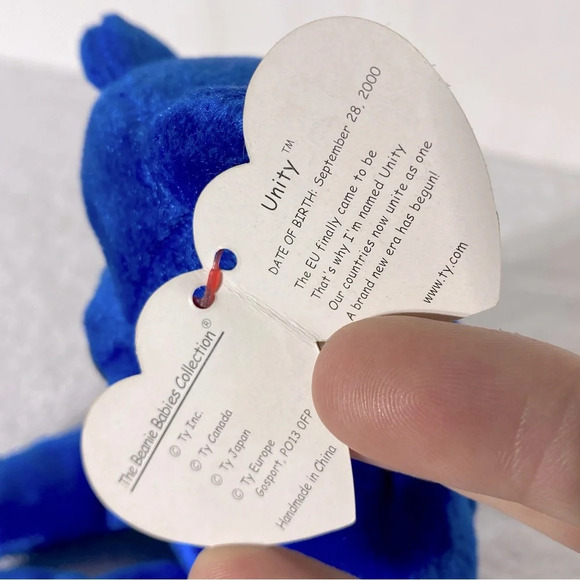 Vintage Ty Beanie Baby Blue Unity Bear Bear - Picture 9 of 13